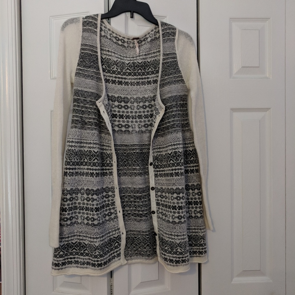 Free People patterned button cardigan